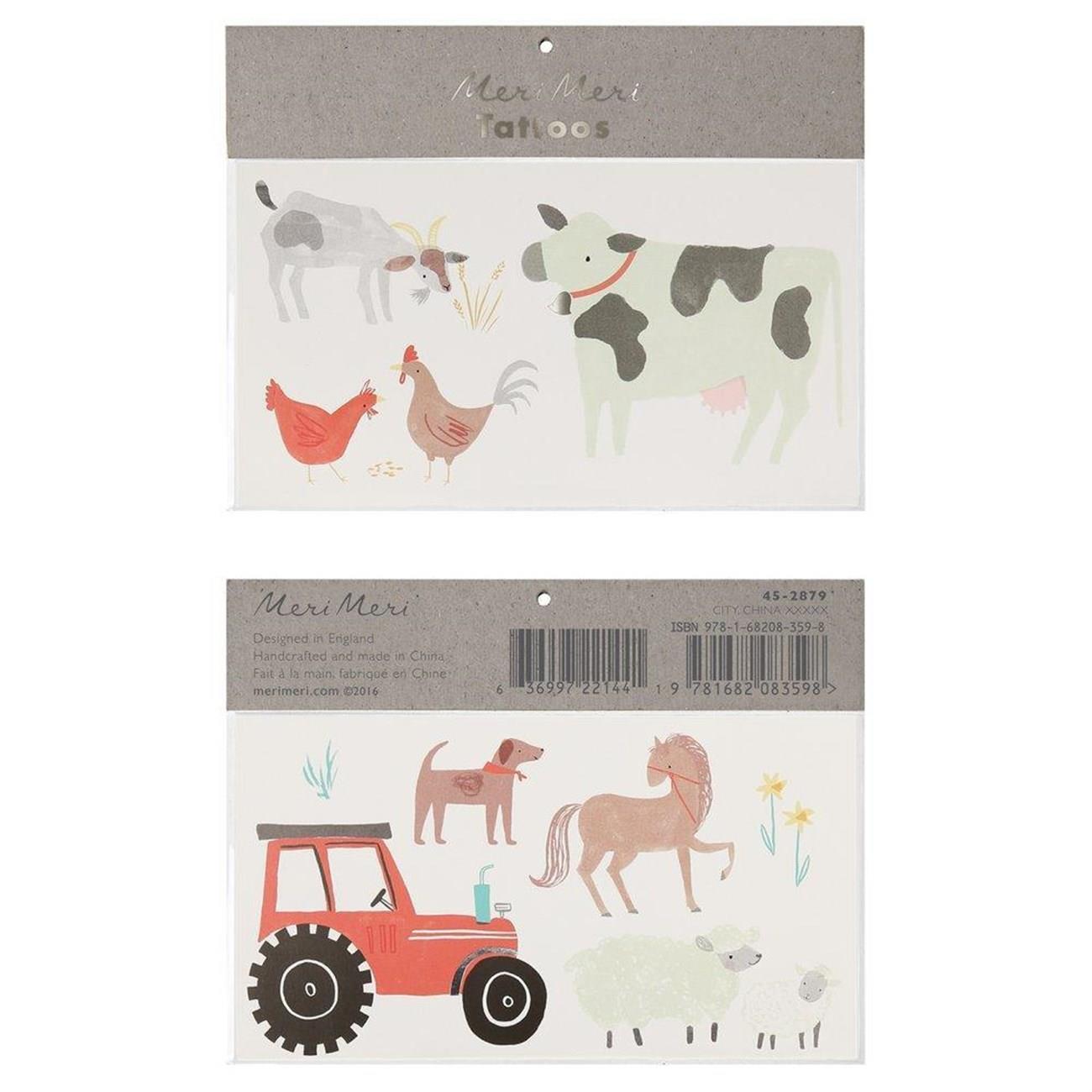 Meri Meri - On The Farm Tattoos - Çiftlik Geçici Dövme - L