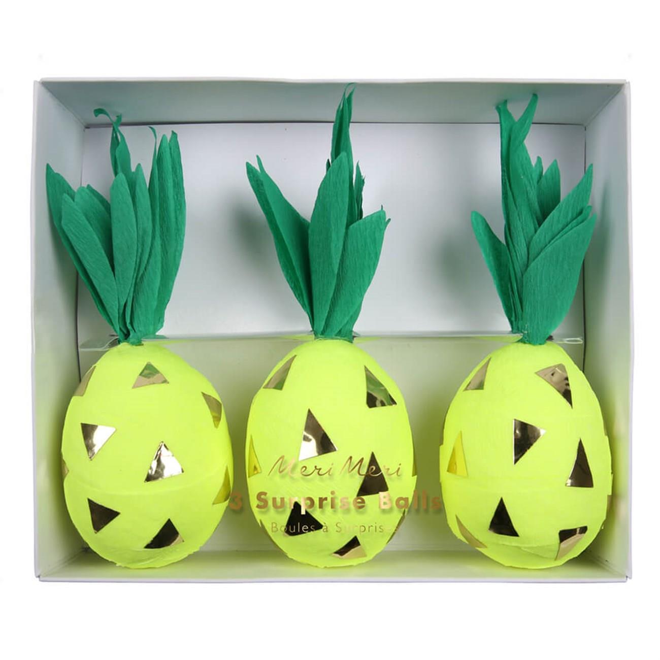 Meri Meri - Pineapple Surprise Balls - Ananas Süpriz Toplar