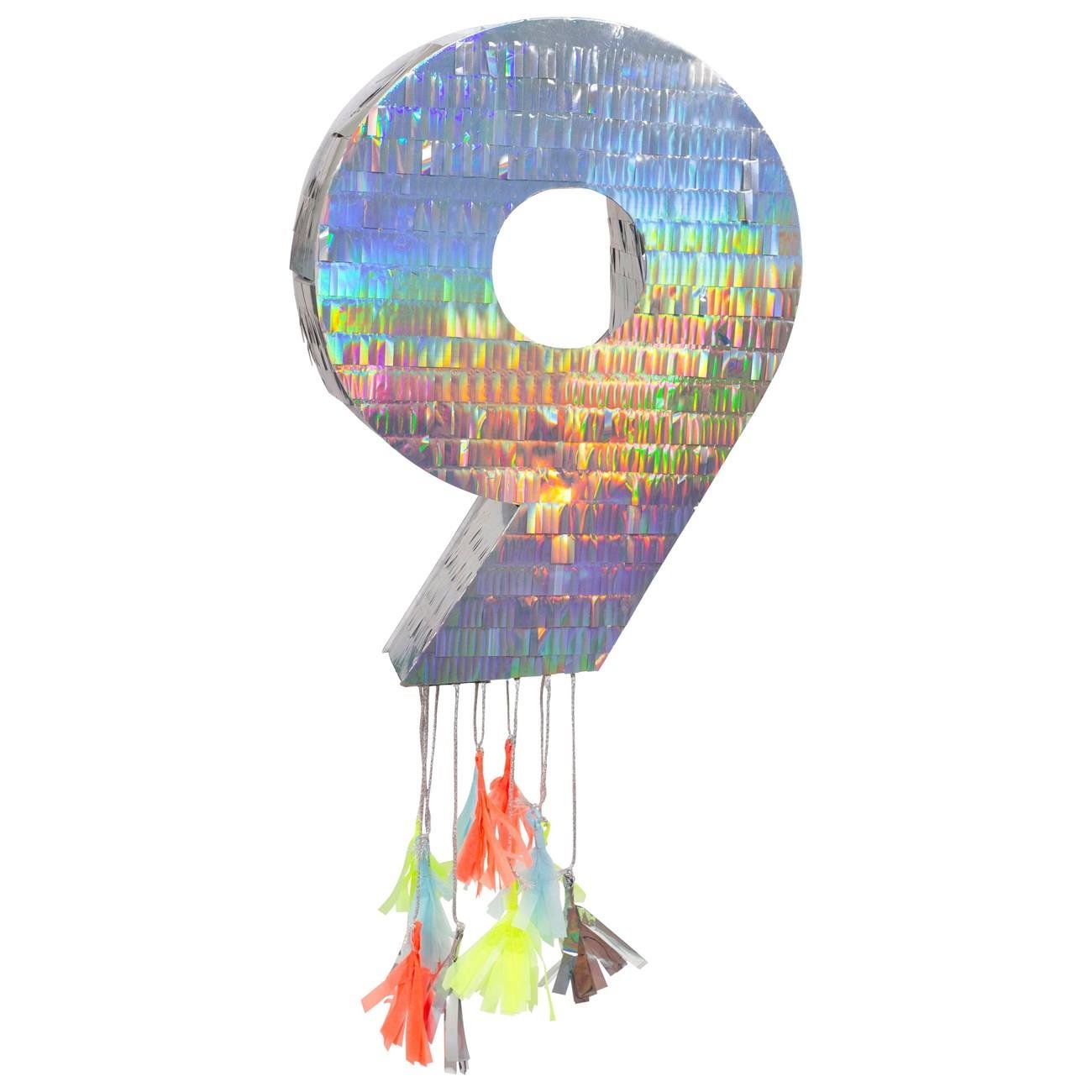 Meri Meri - Silver Nine Party Pinata - Gümüş 9 Numara Pinyata