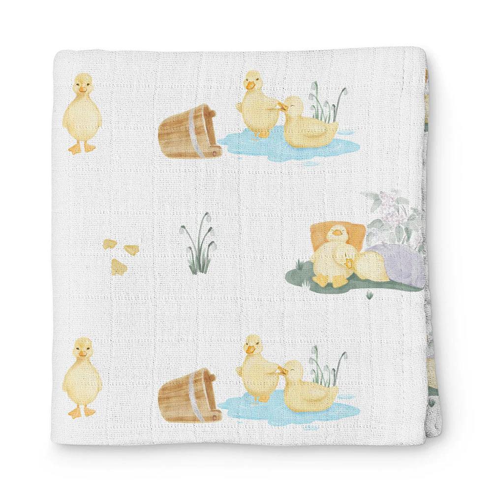 Müslin Bebek Örtü, Petits Canetons 100x100 cm Kategorisiz Deux Lapins