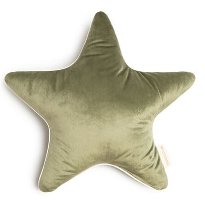 Nobodinoz Aristote Kadife Yıldız  Yastık, Olive Green Yastıklar