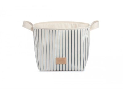 Nobodinoz Django Oyuncak Çantası, Blue Thin Stripes /Natural Oyuncak Çantası