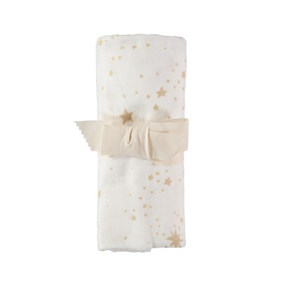 Nobodinoz Melody Çarşaf Cradle, Gold Stella/White Nevresimler