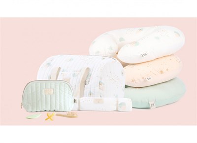 Nobodinoz Sunrise Bebek Emzirme Minderi Aqua Eclipse/White Bebek Bakım