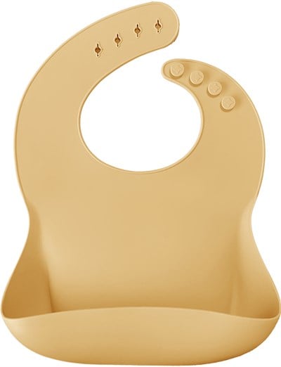 OiOi OiOi BASICS Silikon Mama Önlüğü, Mellow Yellow Önlük ve Bereler