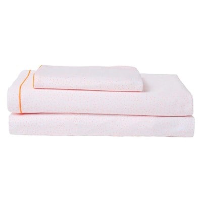 Pembe Noktalı Çarşaf ve Yastık Kılıfı Seti