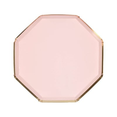 Meri Meri - Dusky Pink Plates - Toz Pembe Tabaklar - M - 8'li