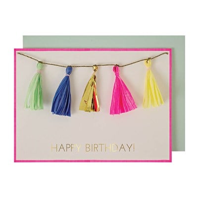 Meri Meri - Neon Tassels Card - Püsküllü Tebrik Kartı