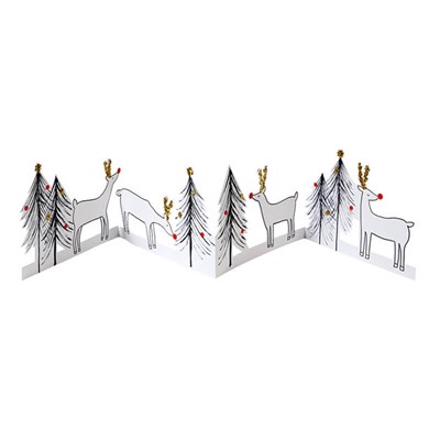 Ren Geyiği ve Noel Ağacı Tebrik Kartı