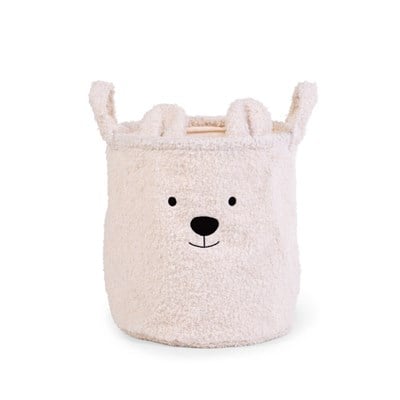 Saklama Kutusu Teddy White 30X30X30 Kanvas Sepetler ChildHome