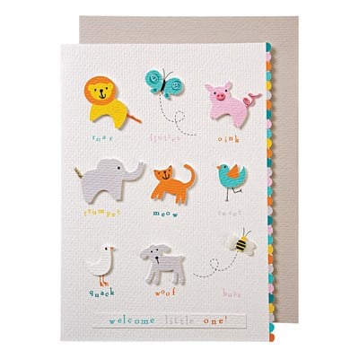 Meri Meri - Animals Card - Hayvanlar Not Kartı
