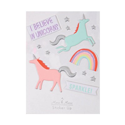 Meri Meri - Unicorn Puffy Stickers - Unicorn Kabartmalı Çıkartmalar