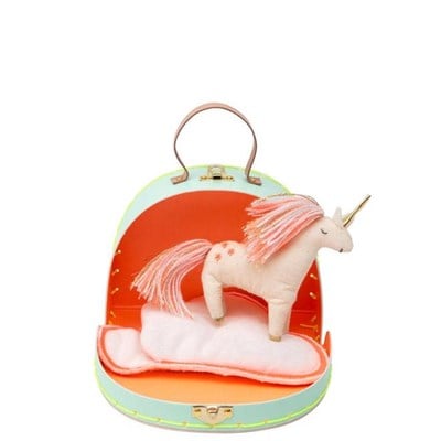 Meri Meri - Unicorn Mini Suitcase Doll - Mini Unicorn Oyuncaklı Çanta