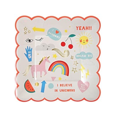 Meri Meri - I Believe In Unicorns Small Plates - Unicorn Tabak - S