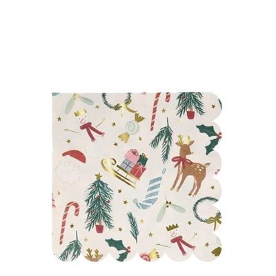 Meri Meri - Festive Motif Napkins - Yeni Yıl Motifli Peçete - L