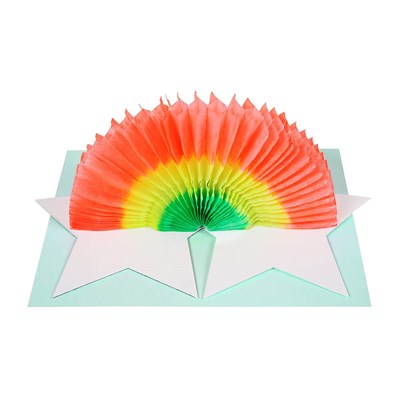 Meri Meri - Rainbow Honeycomb Card - Gökkuşağı Tebrik Kartı
