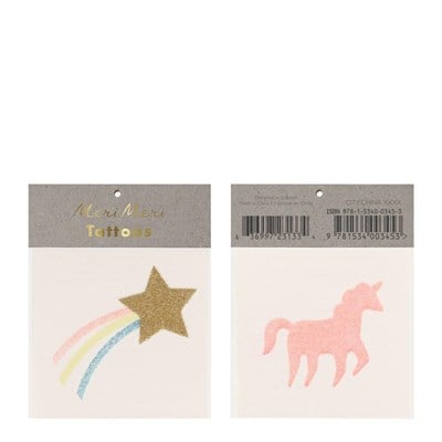 Meri Meri - Star & Unicorn Tattoos - Yıldız & Unicorn Geçici Dövme - S