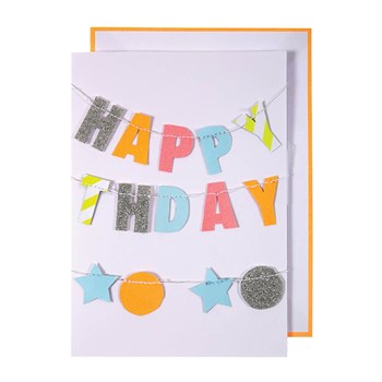 Meri Meri - Neon Birthday Card - Neon Doğum Günü Tebrik Kartı