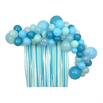 Mavi Balonlar & Püsküller Set