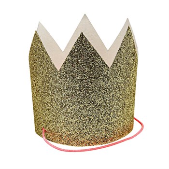 Meri Meri - Mini Gold Glitter Crowns - Mini Altın Simli Taçlar
