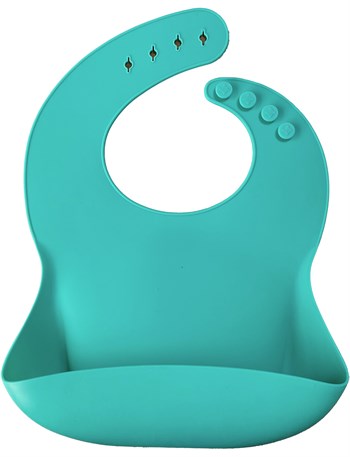 OiOi OiOi BASICS Silikon Mama Önlüğü, Aqua Green Önlük ve Bereler