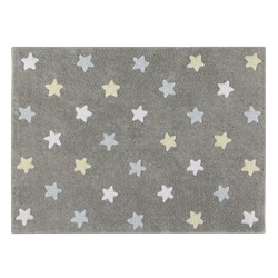 STARS Tricolor Halı Gri/ Mavi-Beyaz-Sarı