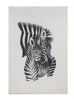 Suluboya Görünümlü Kanvas Baskı Tablo 'Zebra'