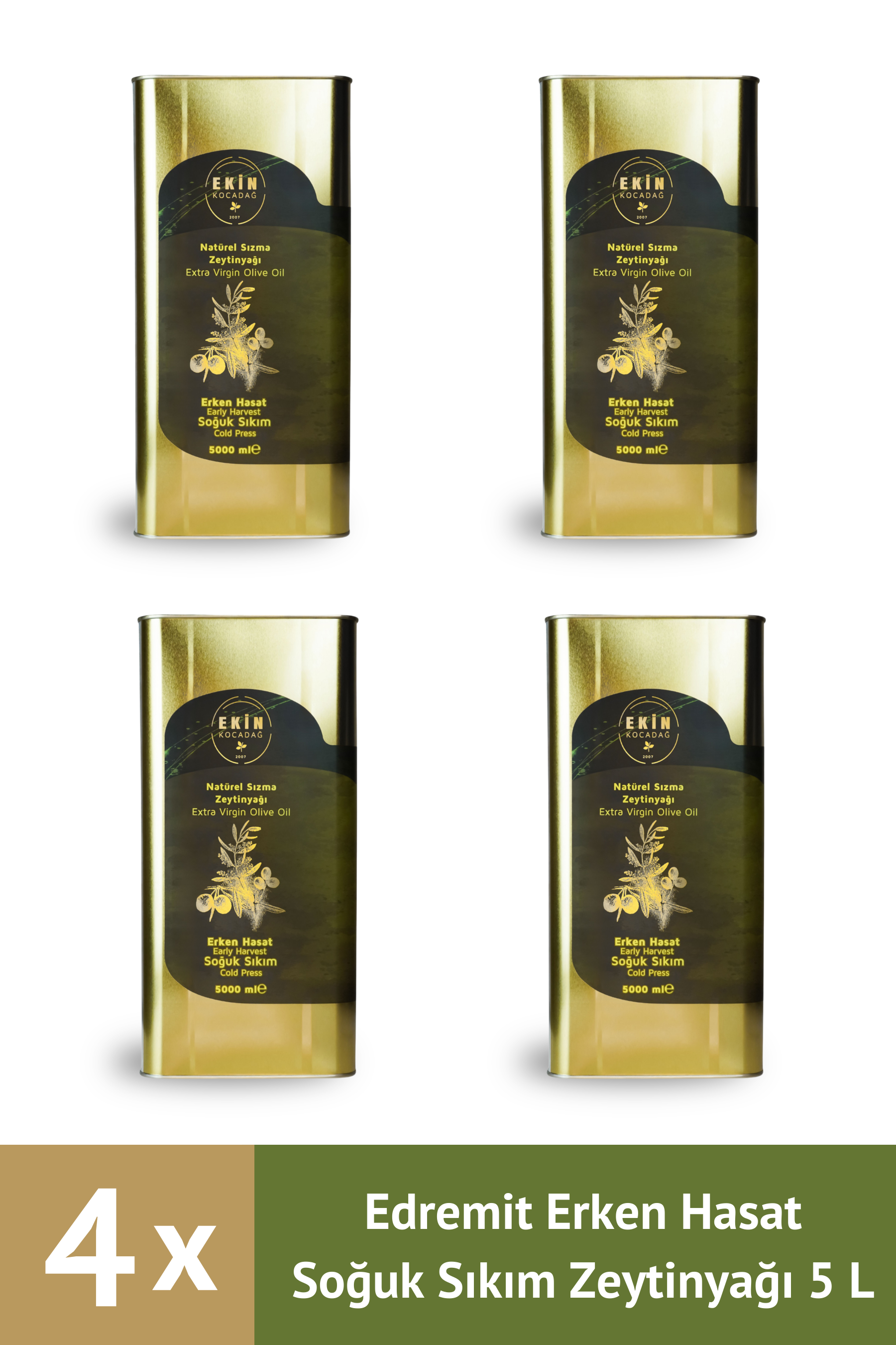 Ödüllü Edremit Erken Hasat Soğuk Sıkım Lezzet Paketi (4 x 5L)