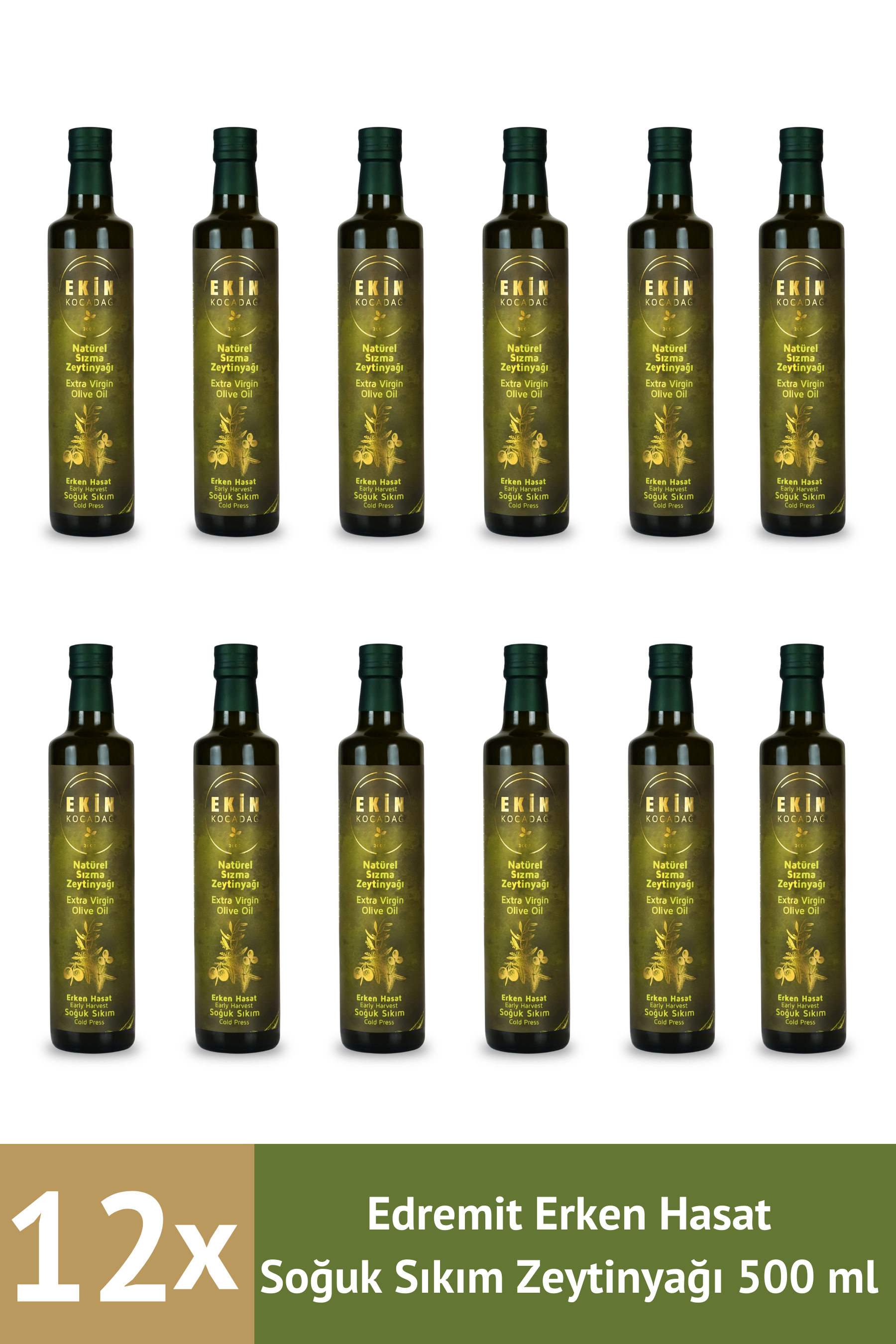 Ödüllü Edremit Erken Hasat Soğuk Sıkım Lezzet Paketi (12 x 500ml)