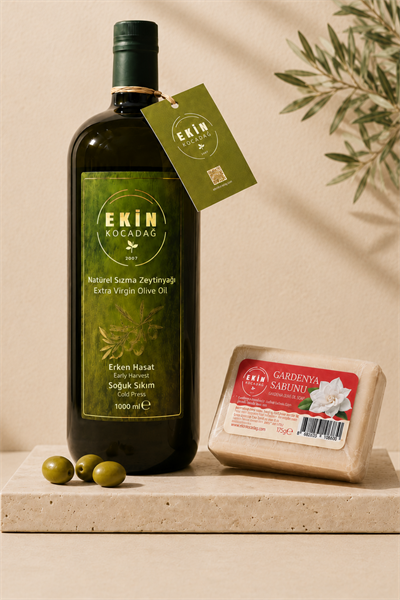 1 Lt Edremit Zeytinyağı - Gardenya Sabunu Hediyeli Paket