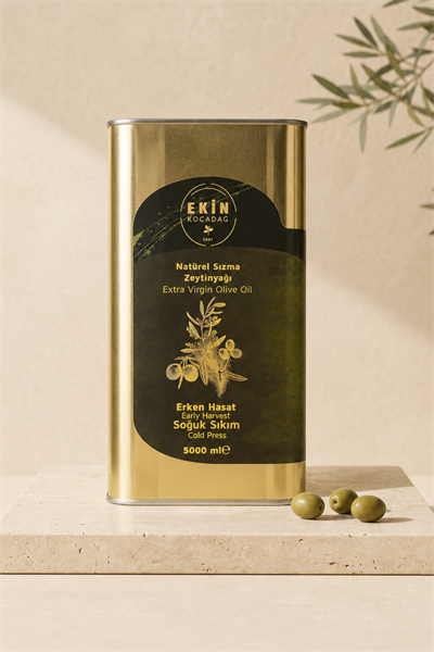 Edremit Erken Hasat Soğuk Sıkım Naturel Sızma Zeytinyağı 5lt