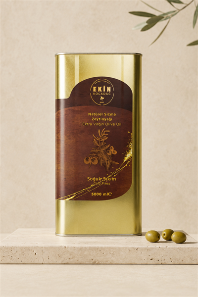 Edremit Olgun Hasat Soğuk Sıkım Naturel Sızma Zeytinyağı 5lt