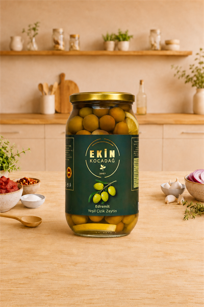 Edremit Yeşil Çizik Zeytin 650gr