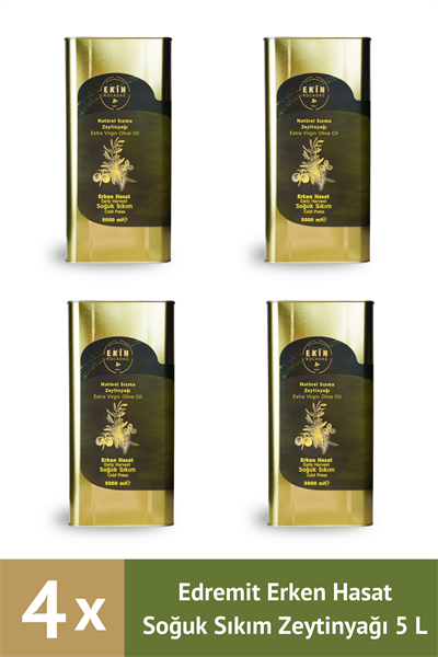 Ödüllü Edremit Erken Hasat Soğuk Sıkım Lezzet Paketi (4 x 5L)