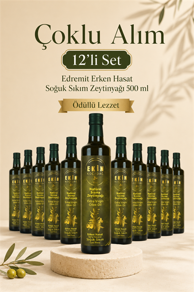 Ödüllü Edremit Erken Hasat Soğuk Sıkım Lezzet Paketi (12 x 500ml)