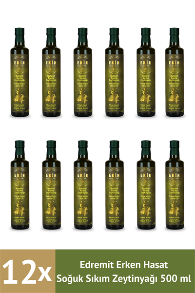 Ödüllü Edremit Erken Hasat Soğuk Sıkım Lezzet Paketi (12 x 500ml)