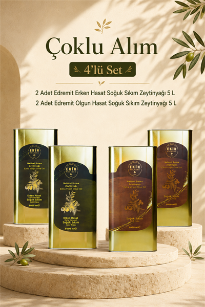 Ödüllü Edremit Soğuk Sıkım Lezzet Paketi (4 x 5L)