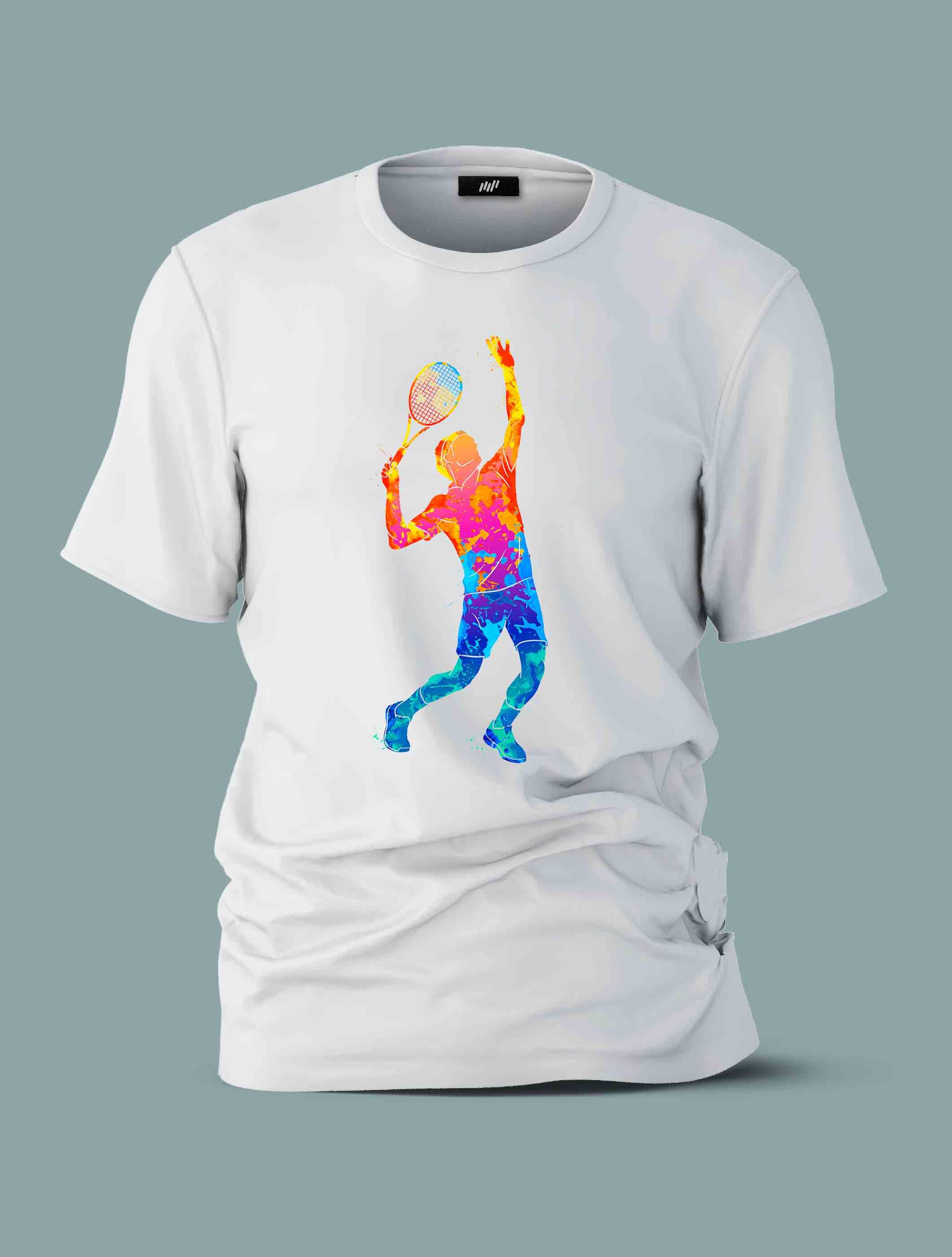 Renkli Federer Beyaz T-shirt