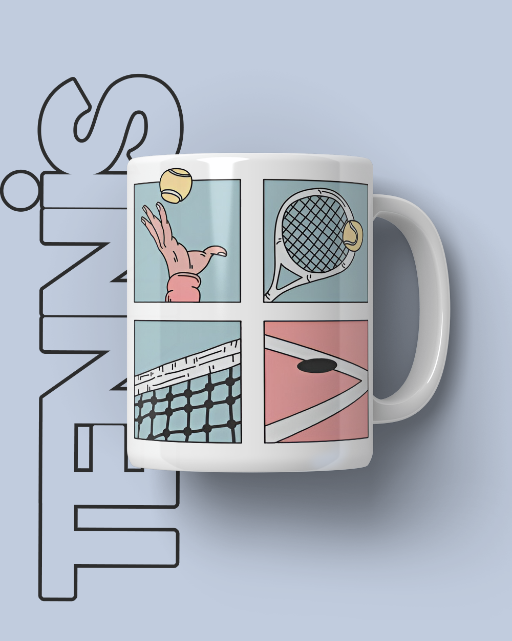 Tennis Cartoon  Kupa Bardak