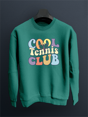 Coll Tennis Clup  Yeşil Sweatshirt