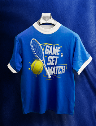 Game Set Match Mavi Beyaz T-Shirt