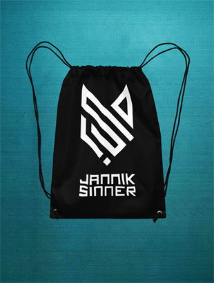 Jannik Sinner Büzgüllü Bez Siyah Sırt Çantası