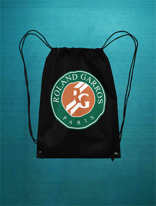 Roland Garros Büzgüllü Bez Siyah Sırt Çantası