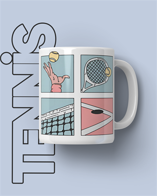 Tennis Cartoon  Kupa Bardak