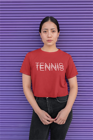 Tennis Double Crop Siyah T-shirt