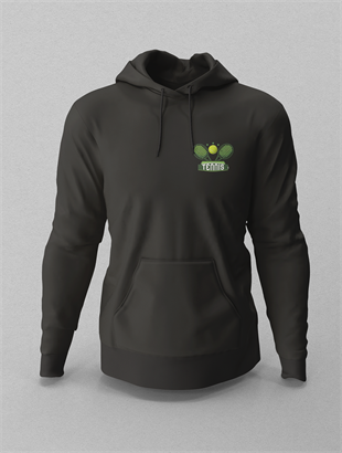 Tennis Racket Siyah Hoodie