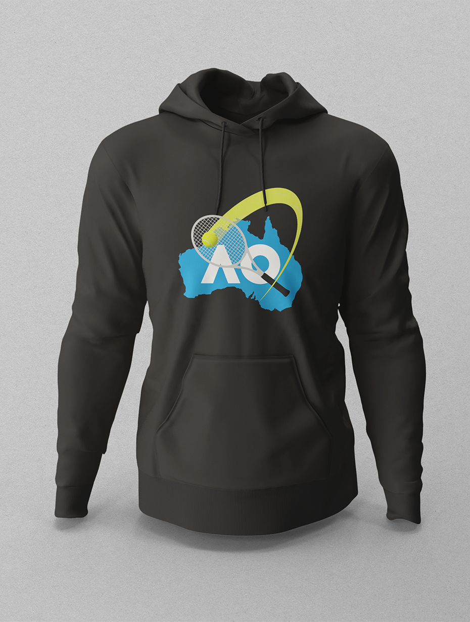 Australian Open Siyah Hoodie
