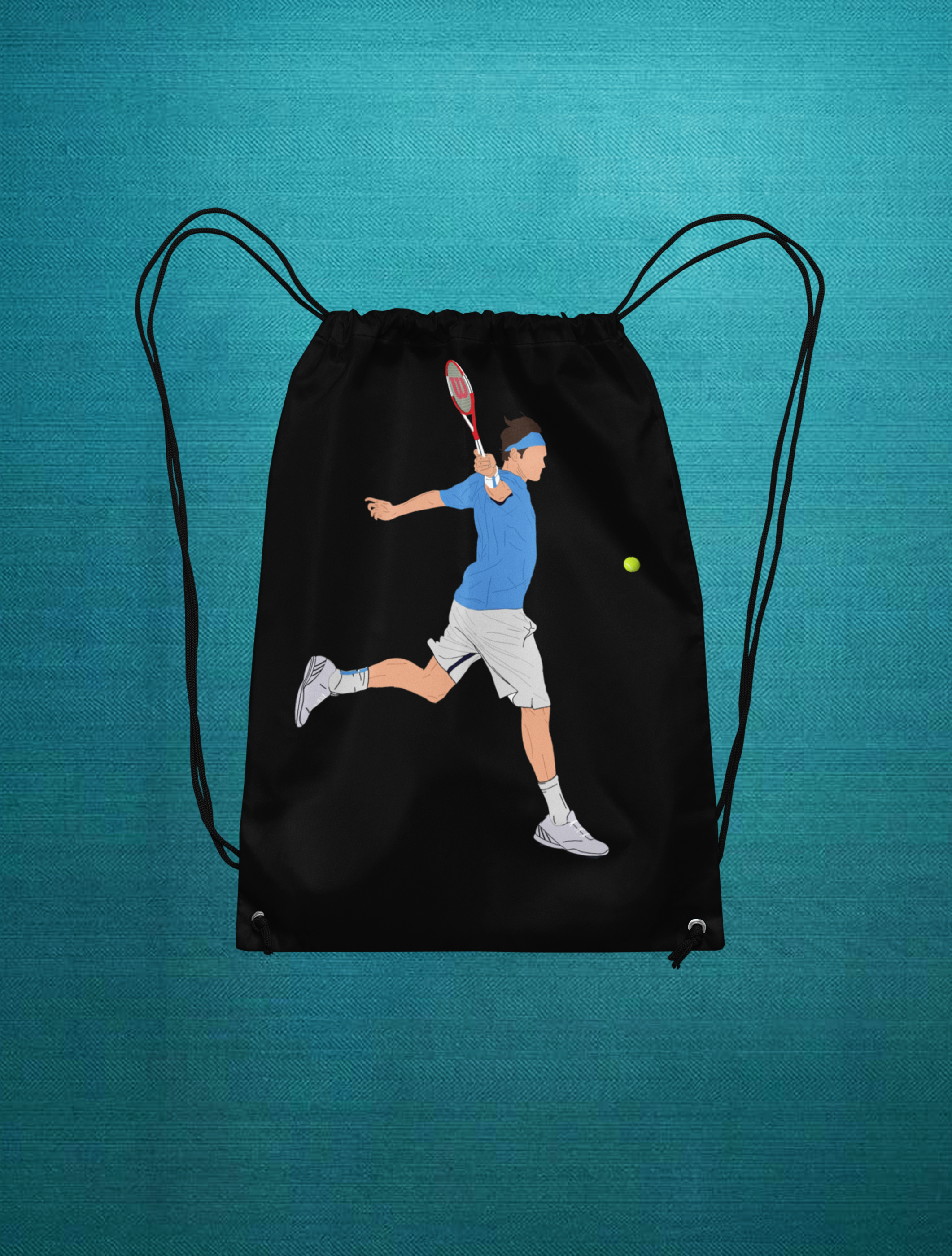 Federer Backhand Büzgüllü Bez Siyah Sırt Çantası