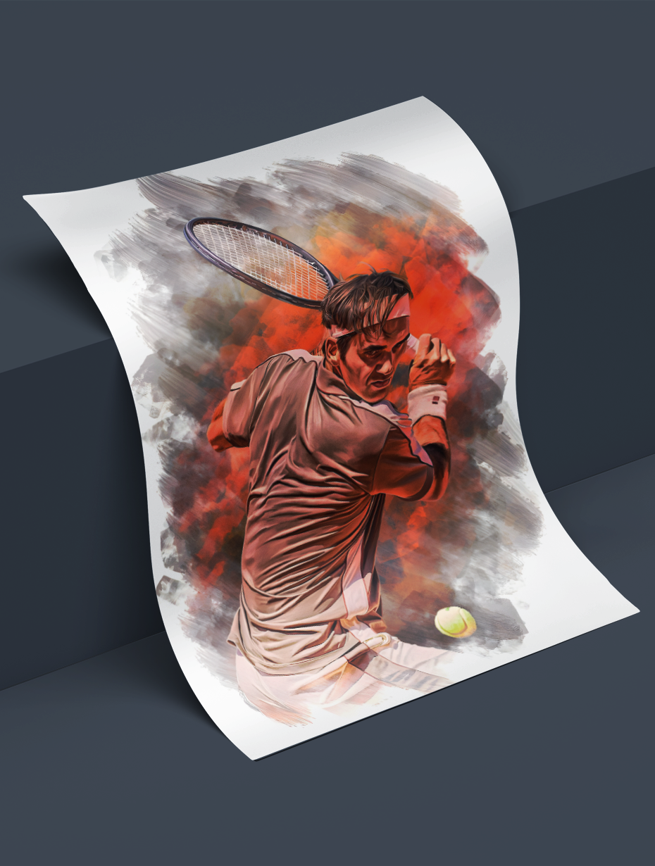 Federer Backhand Poster