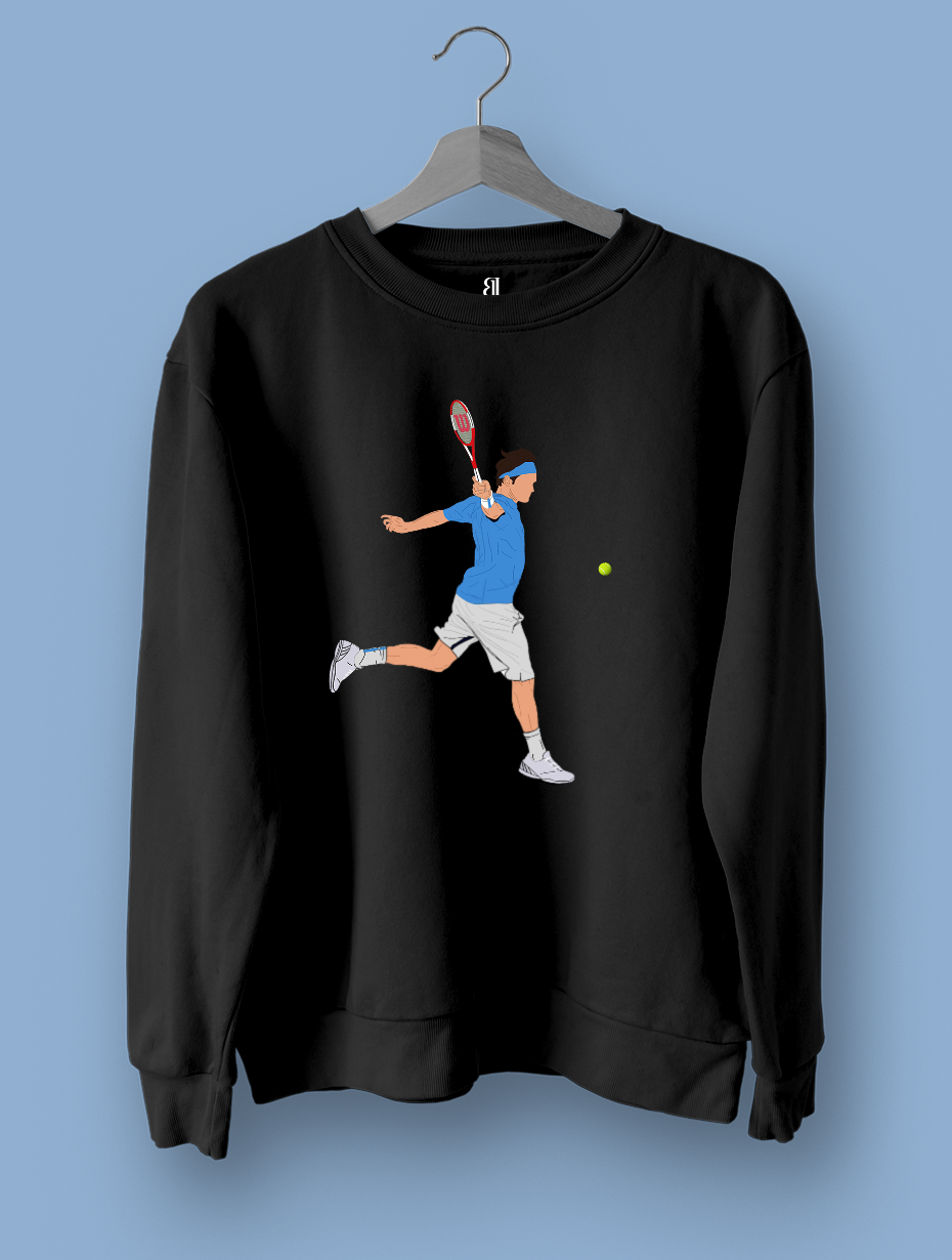 Federer Backhand Siyah Sweatshirt